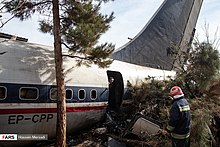 Tail wreckage of EP-CPP 2019 Saha Airlines Boeing 707 crash 46.jpg