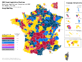 Simplified map shows which group led in each seat after the 1st round.