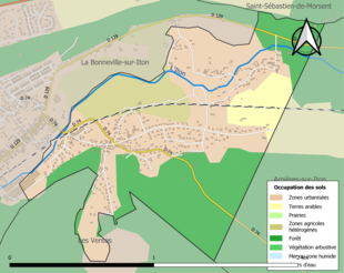 Kolorowa mapa przedstawiająca użytkowanie gruntów.