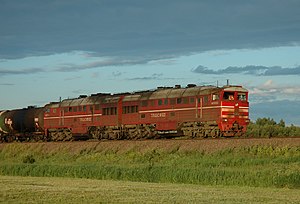 Russian locomotive and tank train