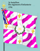 Drapeau du 2e bataillon du 33e régiment d'infanterie de ligne de 1791 à 1793