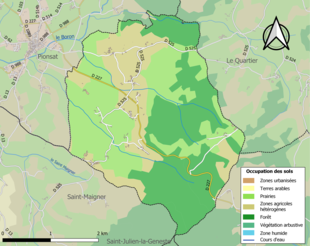 Mappa a colori che mostra l'uso del suolo.