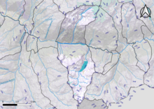 Carte où il y a le relief d'Orelle avec ses courbes de niveaux par rapport à l'altitude.