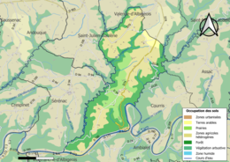 Kolorowa mapa przedstawiająca użytkowanie gruntów.