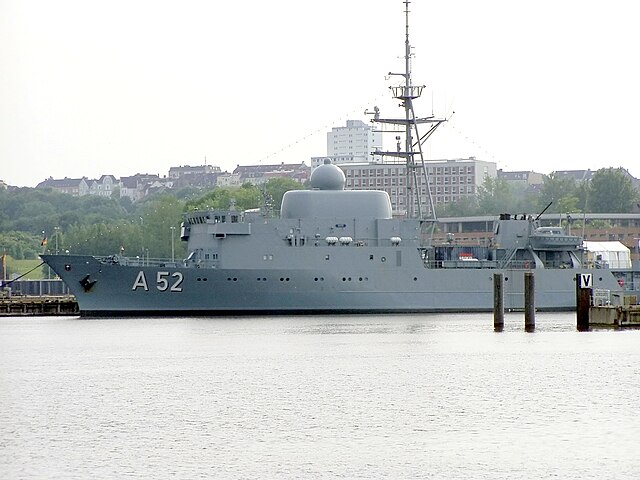 An Oste class ELINT and reconnaissance ship of the German Navy