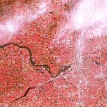 ASTER image - Grand River near Grand Rapids, Michigan, 2013.jpg