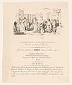 Aankondiging van prent met arrestatie van mr. de Crespière Arrestation du Mis. de Crespière (titel op object), RP-P-1914-4866.jpg