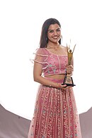 Aarya Ambekar with Zee Gaurav Puraskar Trophy.jpg