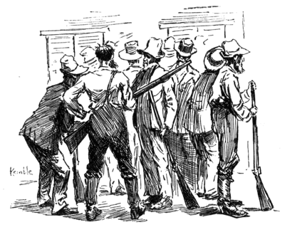 crowd of men with guns