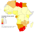 Français : (missing text) Consommation électrique par habitant en kwh. English: (missing text) Electric consumption per inhabitant in kwh.