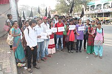 Protesta contra un crim d'honor a la ciutat de Satara el desembre del 2015.