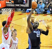 Jefferson takes a shot during his debut game for the Charlotte Bobcats on October 30, 2013. Al Jefferson Bobcats shot.JPG