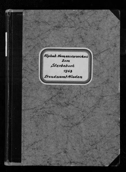 File:Alphabetisches Namensverzeichnis zum Sterberegister des Standesamtes Minden, 1963.djvu