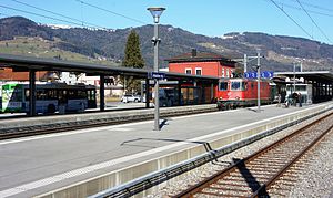 Platform with overhead canopy