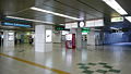 View of the ticketing hall on the concourse level with the walkway to the Amagasaki Boat Race Stadium to the right