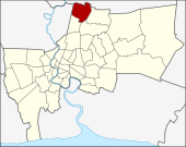 Mapa Bangkoku, Tajlandia z Don Mueang