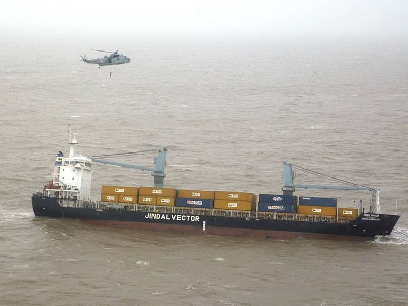 File:An Indian Navy Seaking carrying out the search and rescue operation of the MV Jindal Kamakshi.JPG