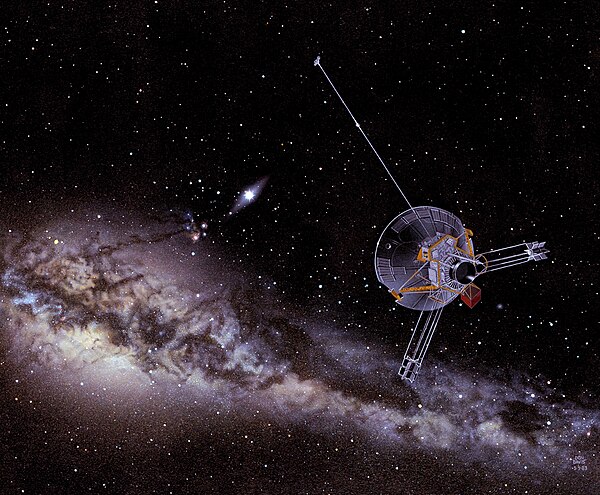 Artist's conception of the Pioneer 10 spacecraft