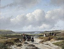 Manoeuvres van het Haagsche Garnizoen op de Waalsdorpvlakte, c. 1862, olieverf op paneel