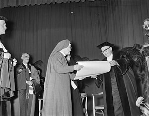 Dengel receives an honorary doctorate (Nijmegen, 1958) AnnaDengel.jpg