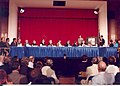 Fauci giving a presentation on AIDS to President Ronald Reagan in 1987.