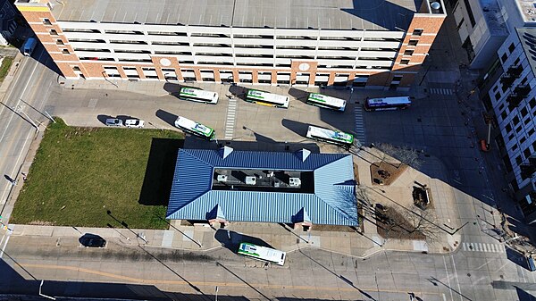 Appleton Transit Center from above looking east