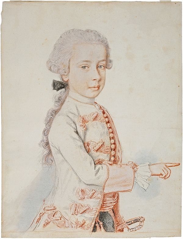 Watercolor portrait of Ferdinand Karl by Liotard in 1762