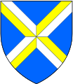 Arms of the See of Bath and Wells: Azure, a saltire per saltire quarterly quartered argent and or (variant)