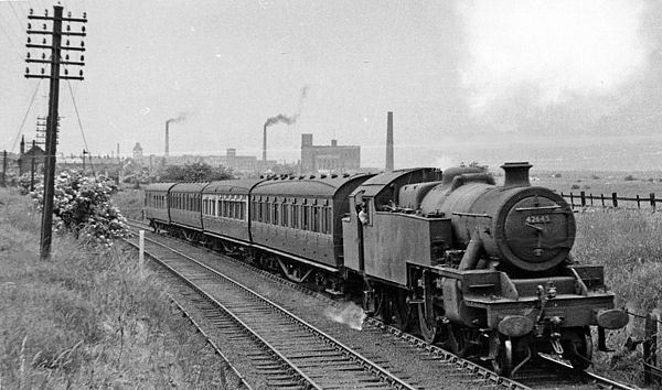 Local train approaching Ashton (Charlestown) Station in 1951