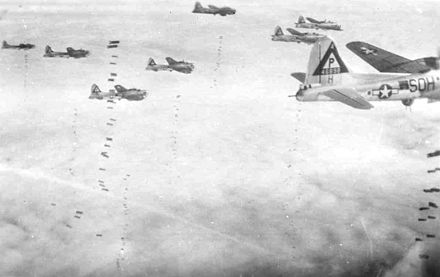 B-17G of the 384th Bomb Group on the bomb run
