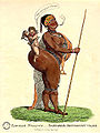 Hottentott-venus, khoisan-kvinnen Saartjie Baartman (1789-1815), ble vist i London og Paris 1810-1815 som et av de tidligste tilfellene av framvisning av svarte som underholdning. Samtidig karikaturtegning.
