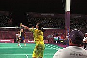 Deutsch: Badminton bei den Olympischen Jugendspielen 2018; Tag 4, 10. Oktober 2018; Viertelfinale Mädchen: Vu Thi Anh Thu (Vietnam) - Goh Jin Wei (Malaysia) 12-21, 9-21 26′ English: Badminton at the 2018 Summer Youth Olympics at 10 October 2018 – Girls Quarterfinal: Vu Thi Anh Thu (Vietnam) vs Goh Jin Wei (Malaysia) 12-21, 9-21 26′