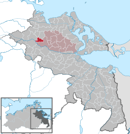 Läget för kommunen Bandelin i Landkreis Vorpommern-Greifswald