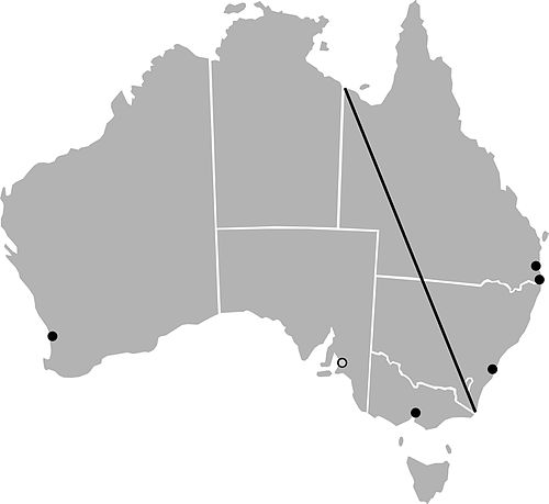 The "Barassi Line", as proposed by Ian Turner in 1978. The line divides the regions where Australian rules football (southwest) and rugby league (northeast) are the most popular football codes. It is argued that by hosting the AFL Grand Final, the marquee event of Australian rules football, to the north of the Barassi Line will help grow the game.