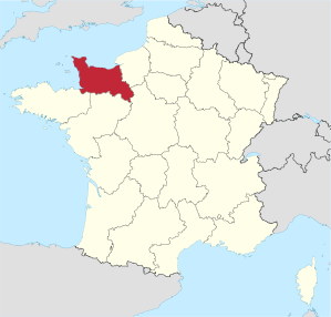 Lage der früheren Region Basse-Normandie in Frankreich