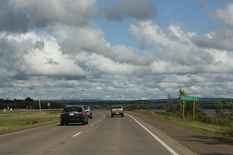 File:Bayfield County Wisconsin Sign US2 WIS13.jpg