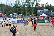 Deutsch: Beachhandball Europameisterschaften 2019 (Beach handball Euro); Tag 3: 4. Juli 2019 – Männer, Hauptrunde Gruppe I, Serbien-Deutschland 2:1 (14:25, 20:18, 7:6) English: Beach handball Euro; Day 3: 4 July 2019 – Men Main Round Group I – Serbia-Germany 2:1 (14:25, 20:18, 7:6)