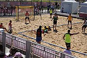 Deutsch: Beachhandball bei den Olympischen Jugendspielen 2018; Tag 4, 10. Oktober 2018; Jungs, Vorrunde, Gruppe B - Portugal-Paraguay 2:0 English: Beach handball at the 2018 Summer Youth Olympics at 10 October 2018 – Boys Preliminary Round Group B – Portugal-Paraguay 2:0