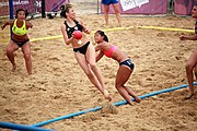 Deutsch: Beachhandball bei den Olympischen Jugendspielen 2018; Tag 6, 12. Oktober 2018; Mädchen, Hauptrundenspiel – Chinesisch Taipei (Taiwan)-Paraguay 0:2 English: Beach handball at the 2018 Summer Youth Olympics at 12 October 2018 – Girls Main Round – Chinese Taipei (Taiwan)-Paraguay 0:2