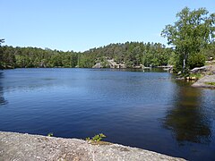 Bergsjon from S direction N Vastergotland Sweden 1June2023.jpg