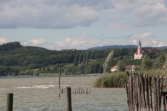 Blick auf die Wallfahrtskirche in Birnau am Bodensee