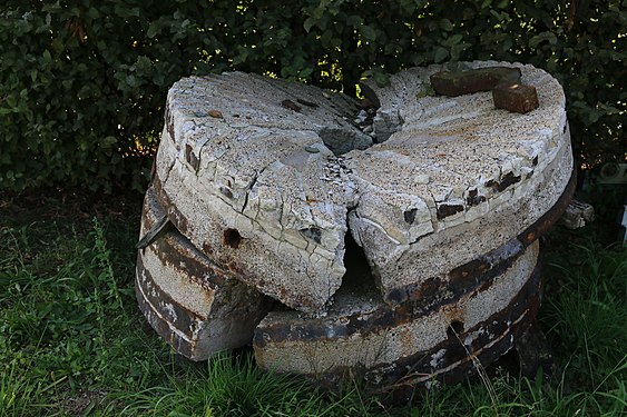 Broken millstones of an old windmill in Bouwel