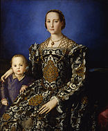 Agnolo Bronzino Portreto de Eleanora de Toledo, 115 x 96 cm.