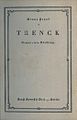 Buchdeckel des Romans „Trenck“ von Bruno Frank, 1926.