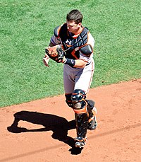 Buster Posey was drafted in the first round of the draft. Buster Posey on September 12, 2010 (1).jpg