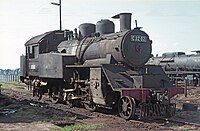 C32 02 locomotive, Surabaya, East Java, Indonesia August 1972 (53324491420).jpg