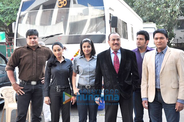 The cast of CID during the shoot