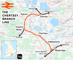 Egham Train Line Map Chertsey Branch Line - Wikipedia