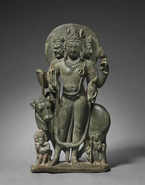 Schist statue of Shiva Mahadeva, Northern India, Kashmir, 8th century. Cleveland Museum of Art.