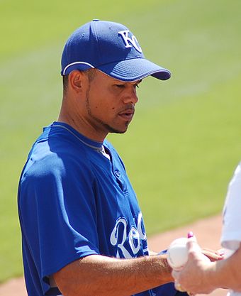 Crisp with the Kansas City Royals in 2009 spring training.